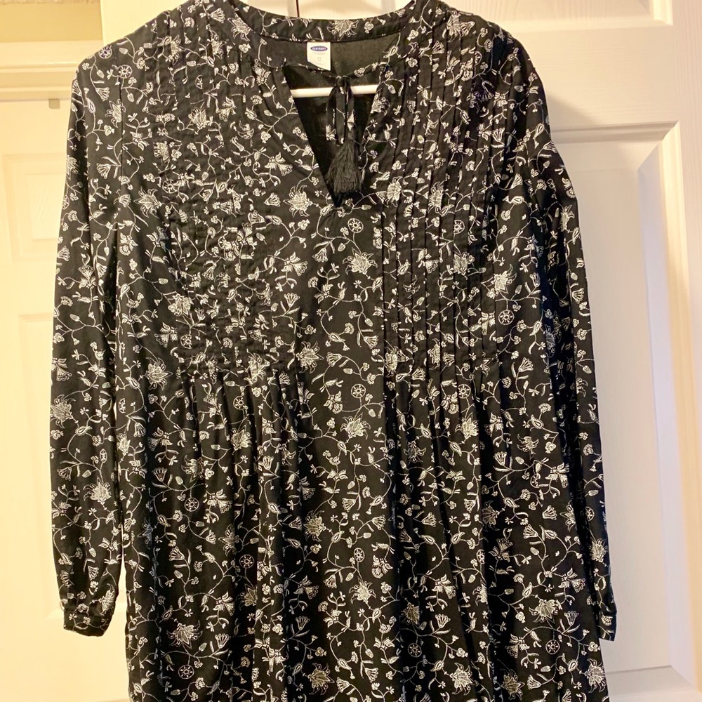 Long sleeved knee length baby doll dress
